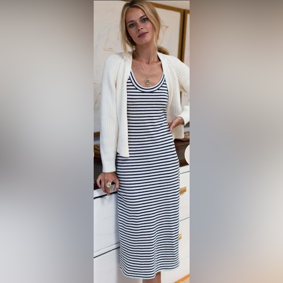Emerson Fry Hemp & Organic Cotton Striped Tank Midi Dress - Picture 2 of 12
